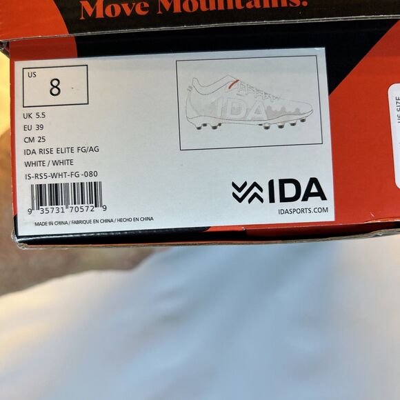 IDA Sports Women Rise Elite FG/AG Soccer Cleats Size 8 White New in Box - Picture 10 of 10